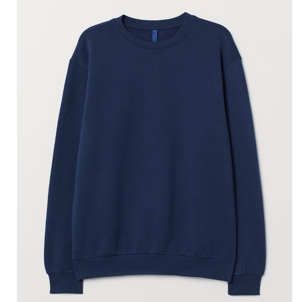 H&M Crewneck Lightweight Knit Blue Sweater size Small Athletic Fit